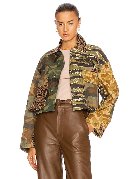 R13 Abu Cropped Jacket in Multi Camo FWRD