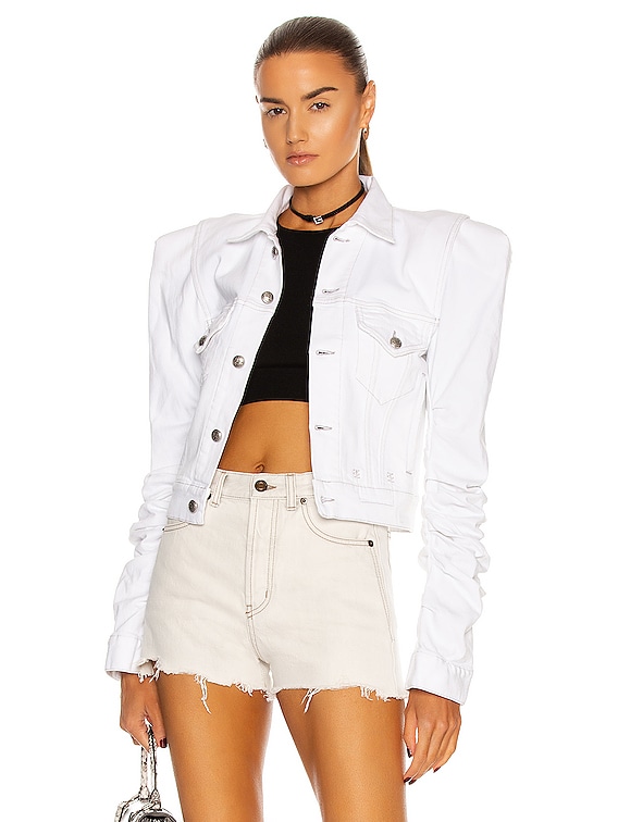 R13 Kelsey Shirring Jacket in Brooke White FWRD