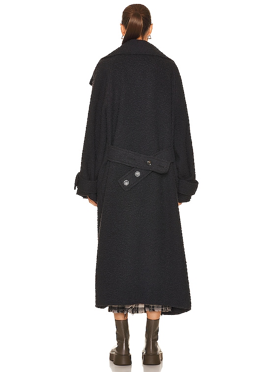 R13 Jumbo Coat in Black FWRD