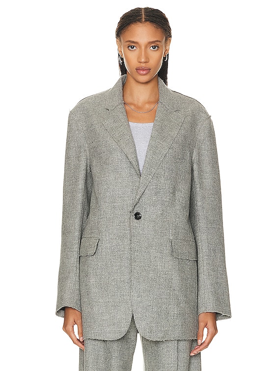 R13 Ragged Blazer in Heather Grey FWRD