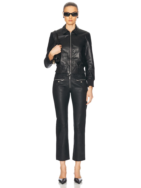R13 Berlin Leather Jacket in Black | FWRD