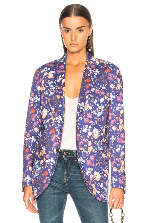 R13 Summer Blazer in Purple Floral FWRD