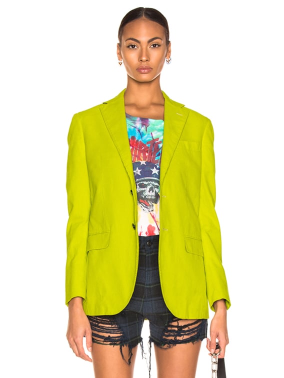 R13 Boyfriend Blazer in Lime FWRD