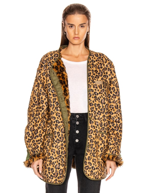 R13 Military Liner Jacket in Leopard FWRD