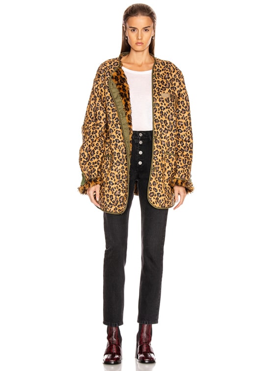 R13 Military Liner Jacket in Leopard FWRD