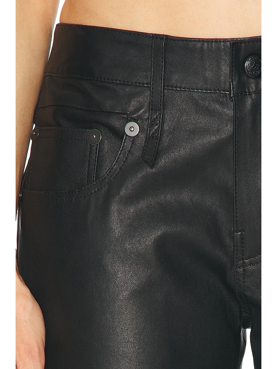 【R13】ボーイフレア R13 Boy Flare Leather Pant in Black | FWRD