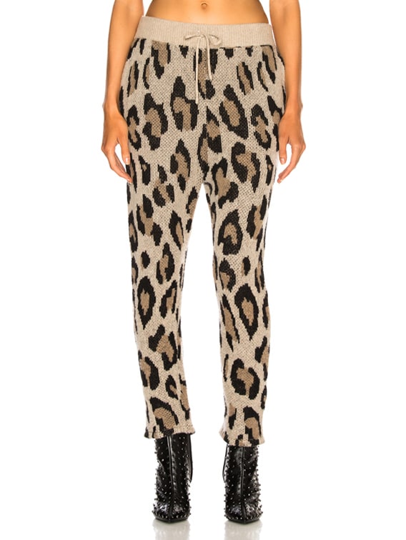 R13 Cashmere Leopard Pant in Leopard FWRD