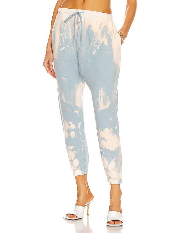 R13 Dropped Crotch Sweatpant in Bleached Light Blue FWRD