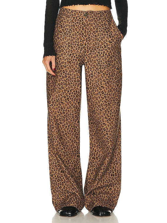 Miss Selfridge beach chiffon wide leg side split pants in leopard | ASOS