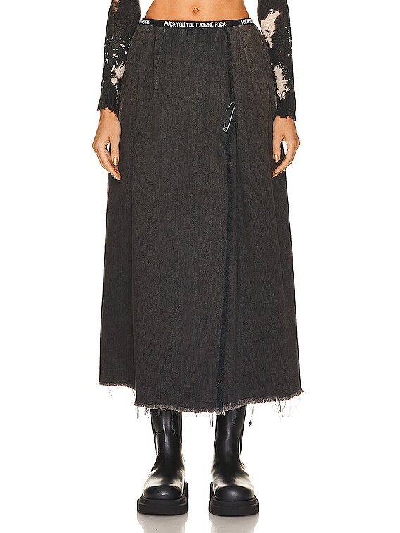 R13 FUUFF Midi Skirt in Ellery Black FWRD