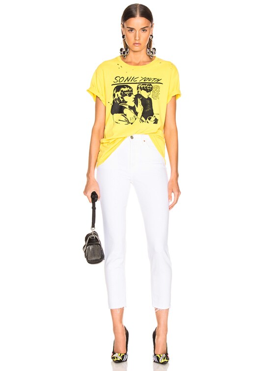 R13 Sonic Youth Boy Tee in Yellow FWRD