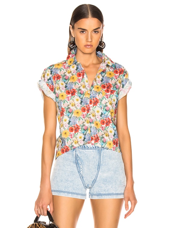 R13 Skater Shirt in Multicolor Floral FWRD