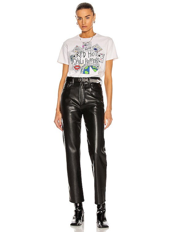 R13 Red Hot Chili Peppers Flea Doodle Boy Tee in Dirty White | FWRD