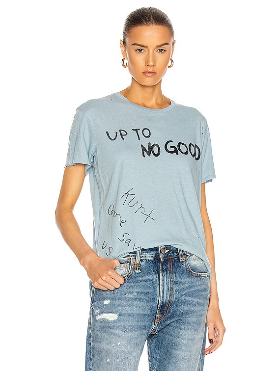 R13 Up to No Good Boy Tee in Light Blue FWRD