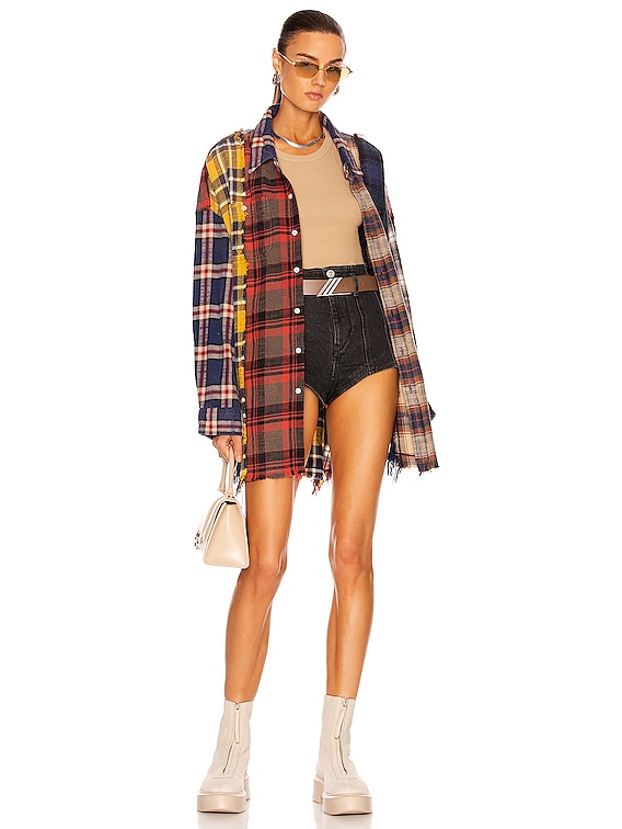 R13 Multi Plaid Shirt in Multi Plaid FWRD