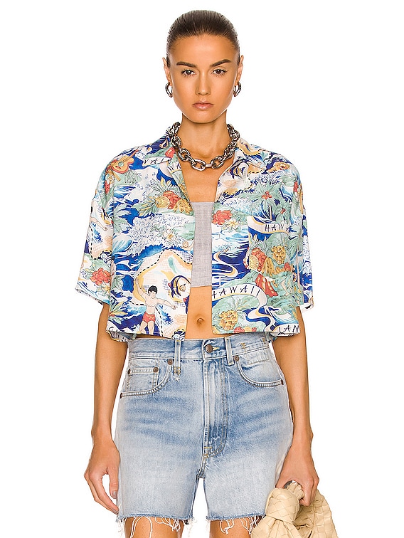 Vintage Cropped Hawaiian Shirt