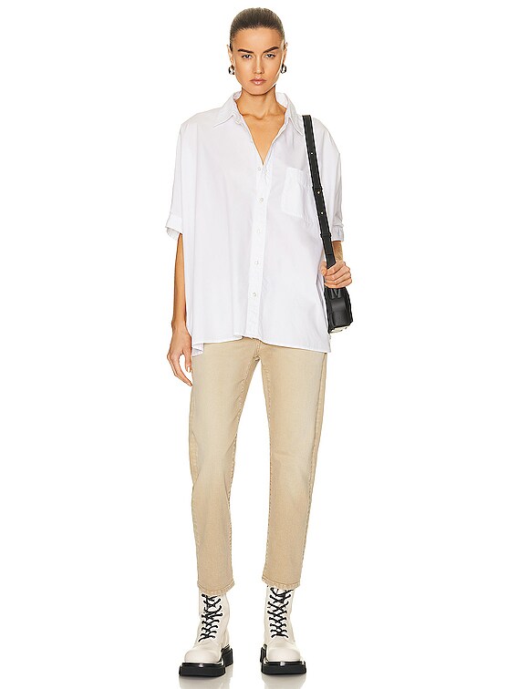 R13 Oversized Boxy Button Up Shirt in White | FWRD