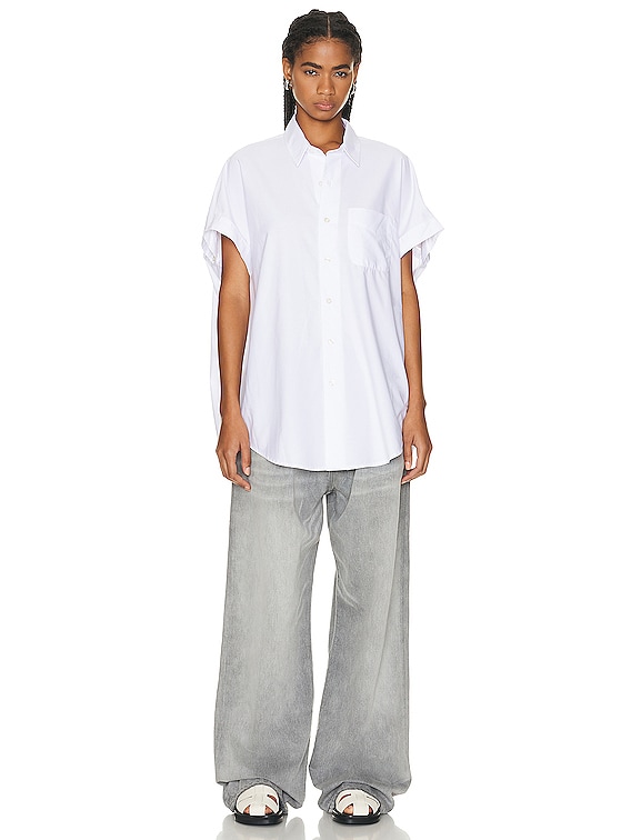 R13 Sleeveless Boxy Button-up Shirt in White | FWRD