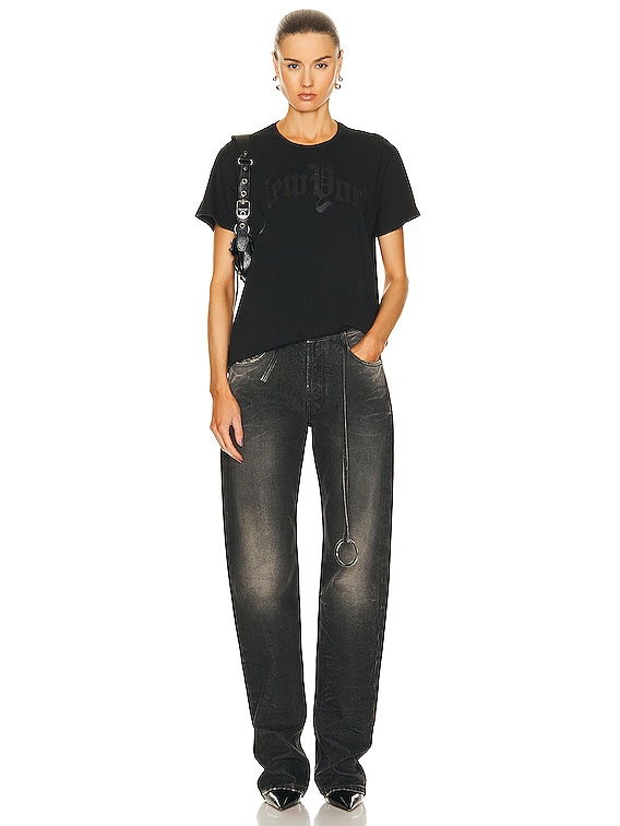 【R13】ニューヨークボーイTシャツ 黒 ブラック R13 New York Boy Tee in Black | FWRD