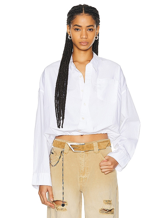 R13 Crossover Bubble Shirt in White | FWRD