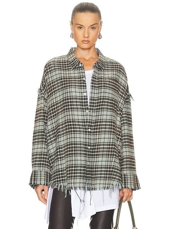 Shredded Seam Drop Neck Shirt