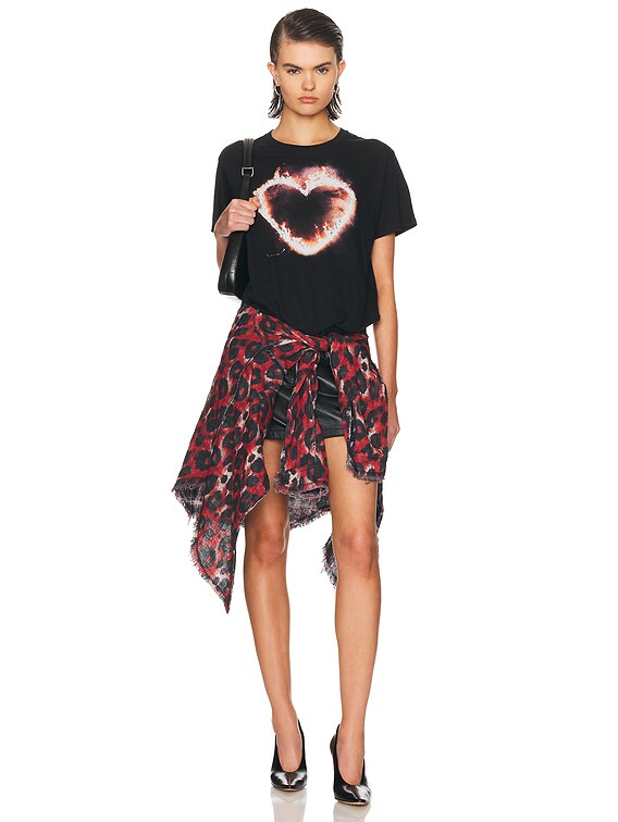 R13 Flaming Heart Boy Tee in Black | FWRD