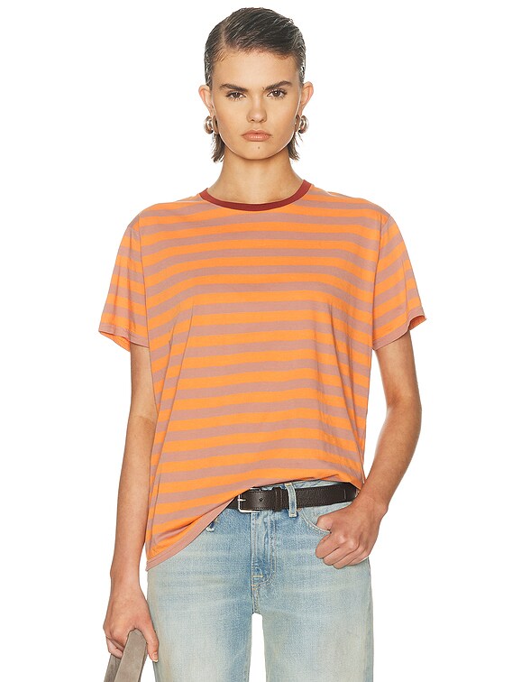 R13 Striped Boy Tee in Orange Multi Stripe | FWRD