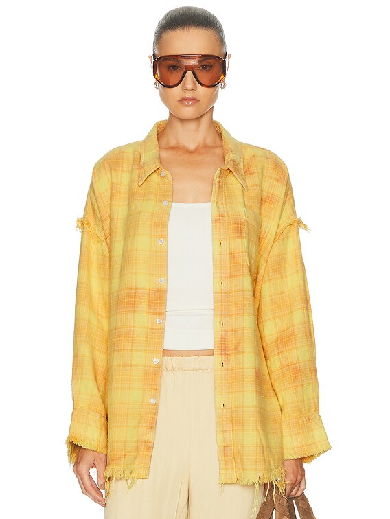 Shredded Seam Drop Neck Shirt