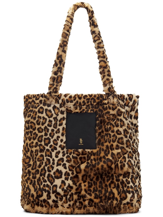 R13 Oversized Tote Bag in Leopard Brown FWRD