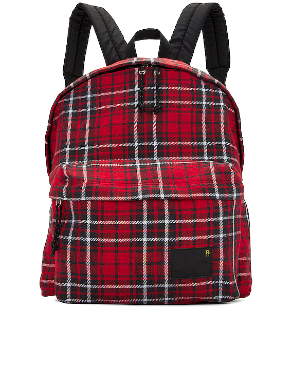 R13 Backpack in Red Plaid FWRD