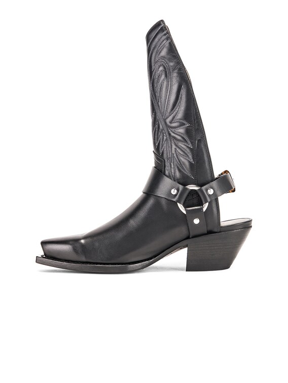 R13 Tall Half Harness Cowboy Boot in Black FWRD