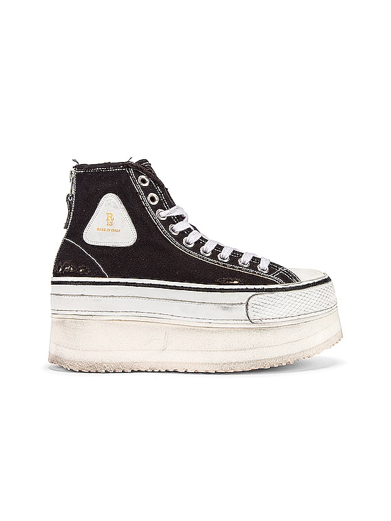 R13 Platform High Top Sneaker in Black FWRD