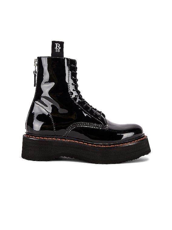 R13 Single Stack Boot in Patent Black FWRD