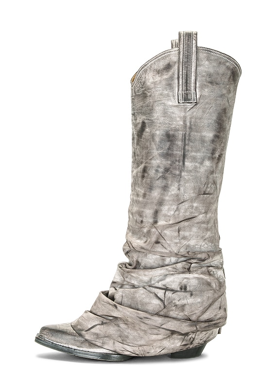 R13 Mid Cowboy Boots in Distressed Grey | FWRD
