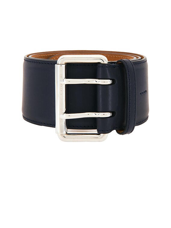 Ralph Lauren Collection Double Prong Wide Belt in Lux Navy 