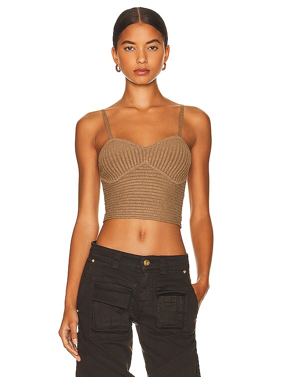 The Range Blended Knit Corset Tank in Tanlines | FWRD
