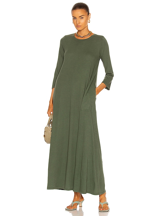 Raquel Allegra Drama Maxi Dress in Army | FWRD