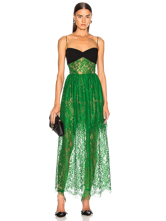 green bustier dress