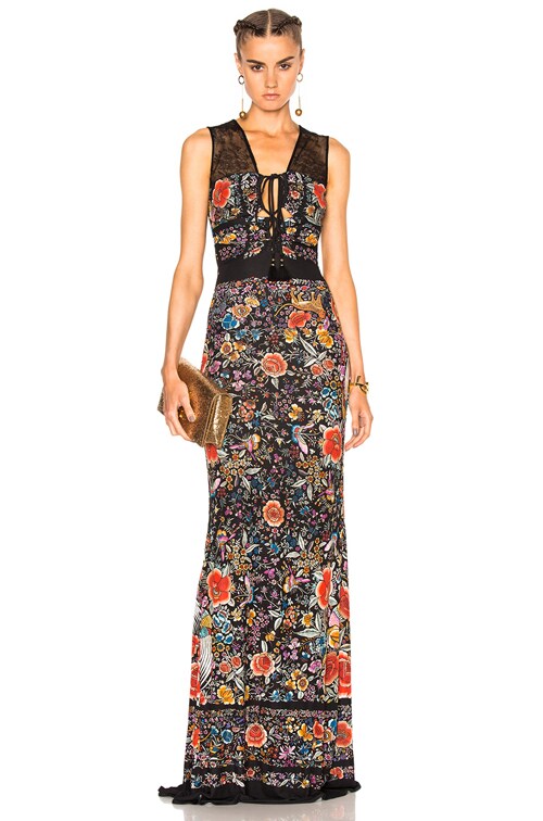 CLASS roberto cavalli 羽毛装飾 ニット 新品未使用M〜L Embellished Cut-Out Maxi Dress (RKT103WR013C-05051-NERO