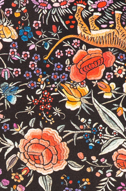 Roberto Cavalli Printed Knit Maxi Dress in Nero & Corallo | FWRD
