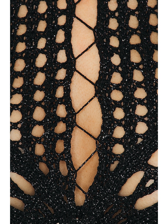 roberto cavalli crochet dress Midi dress with cut-out in Black for Women