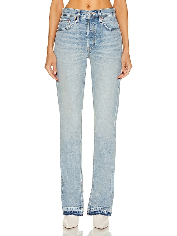 70s high-rise bootcut jeans in grey - Re Done