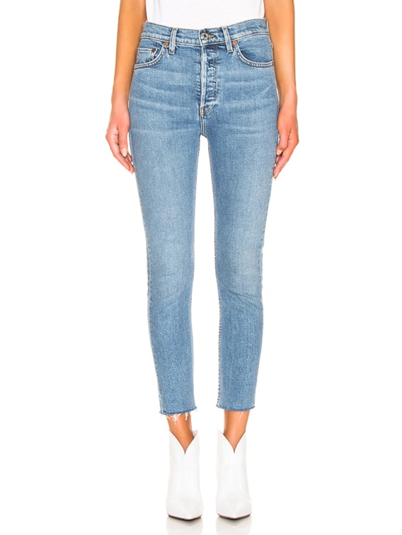 redone high rise ankle crop jeans
