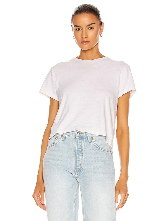 RE/DONE x Hanes 1950s Boxy Tee in Optic White | FWRD