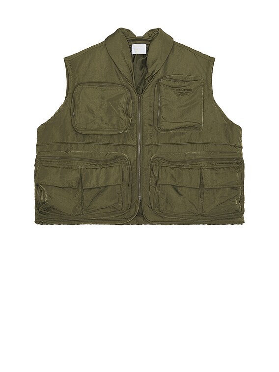HED MAYNERベスト Reebok x Hed Mayner Pocketed Vest in Army Green | FWRD