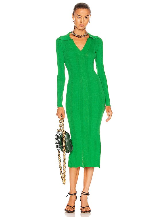 green emerald velvet dress ORCHESTRA Dress in Fern Green