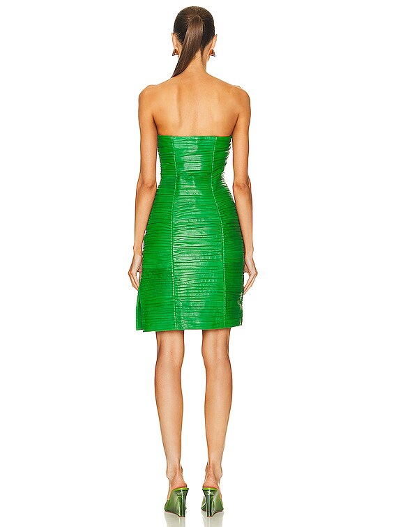 REMAIN Arianne Leather Dress in Fern Green | FWRD