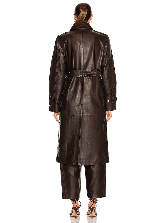 REMAIN Pirene Leather Coat in Ganache | FWRD