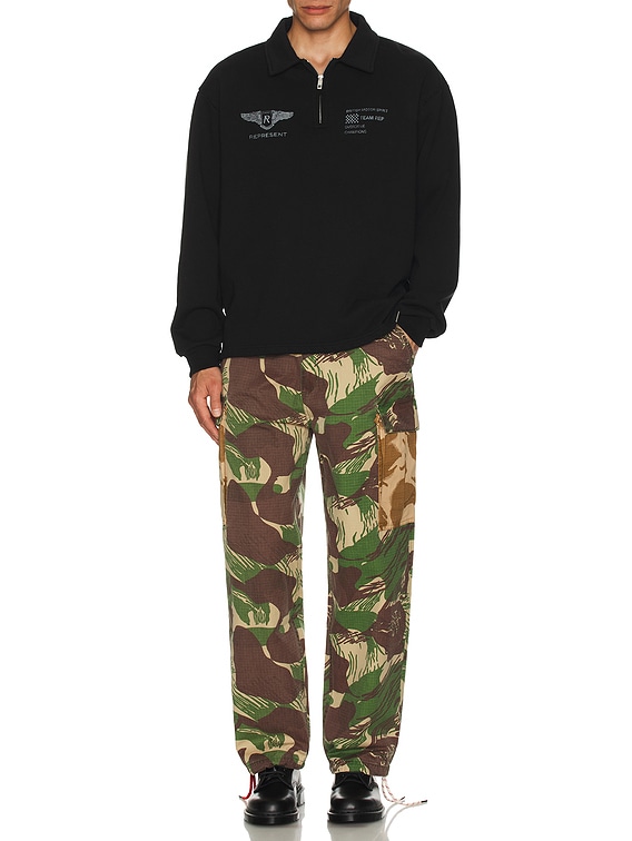 ラングレートップキャスト REPRESENT Team Rep Quarter Zip Sweater in Jet Black | FWRD