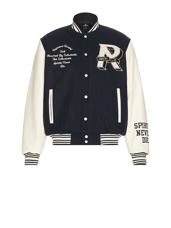 PERSON'S VARSITY ジャケット REPRESENT Owners Club Varsity Jacket in Midnight Navy | FWRD